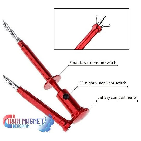 آهنربا فنری (انعطاف پذیر) چراغ دار با چنگک