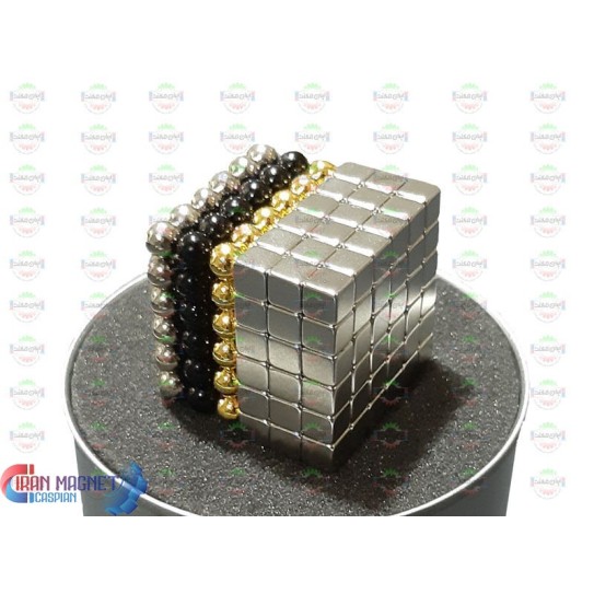 ست آهنربایی 216 عددی مکعب 5mm N35 و کروی 5mm N35